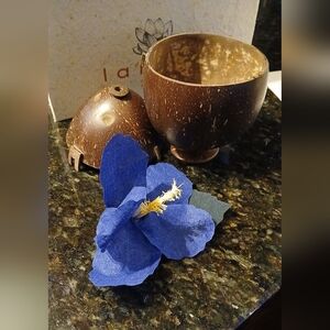 Coconut cups with lids flower straws